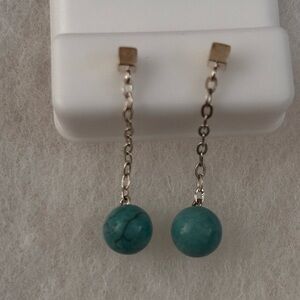 Chic Turquoise Chain Drop Earrings